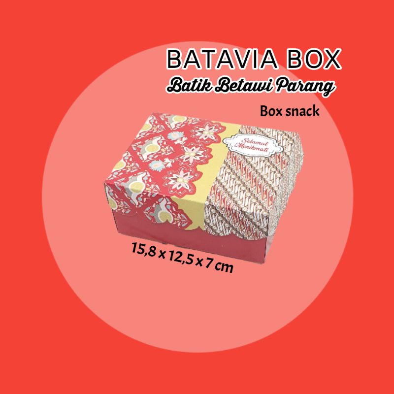 

Box snack uk 15,8 x 12,5 x 7 cm Batik Betawi Prng Minimal Pembelian 10pcs