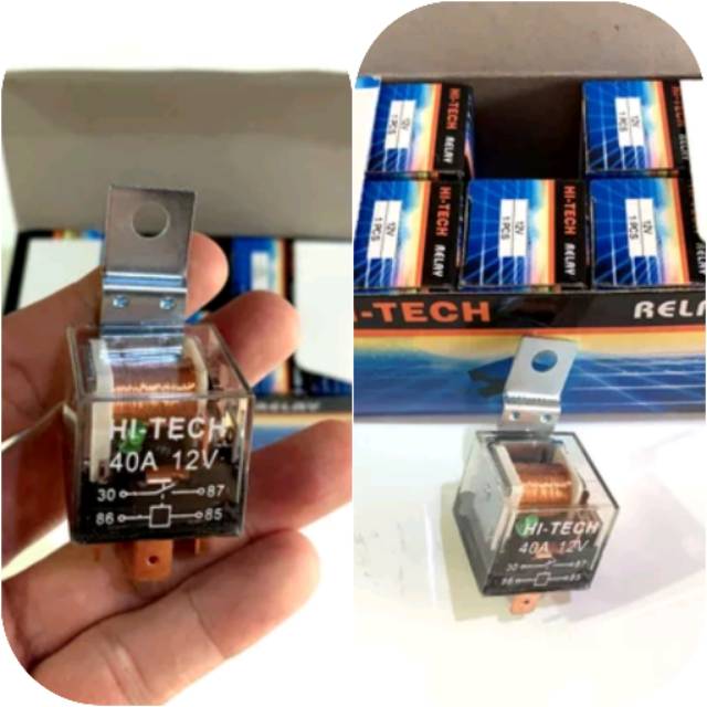 RELAY KLAKSON TRANSPARAN LAMPU 12VOLT HI-TECH MOTOR/MOBIL