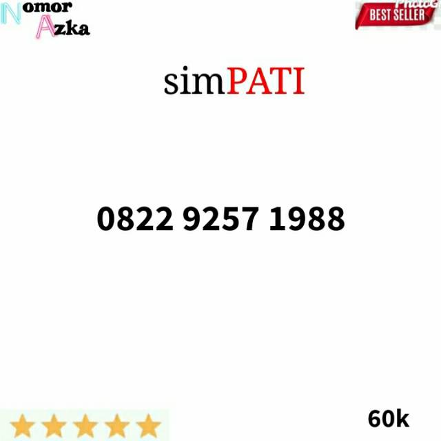 Promo nomor cantik simpati seri tahun 1988 termurah p11