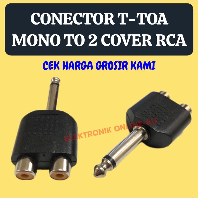 CONECTOR T TOA MONO TO 2 COVER RCA