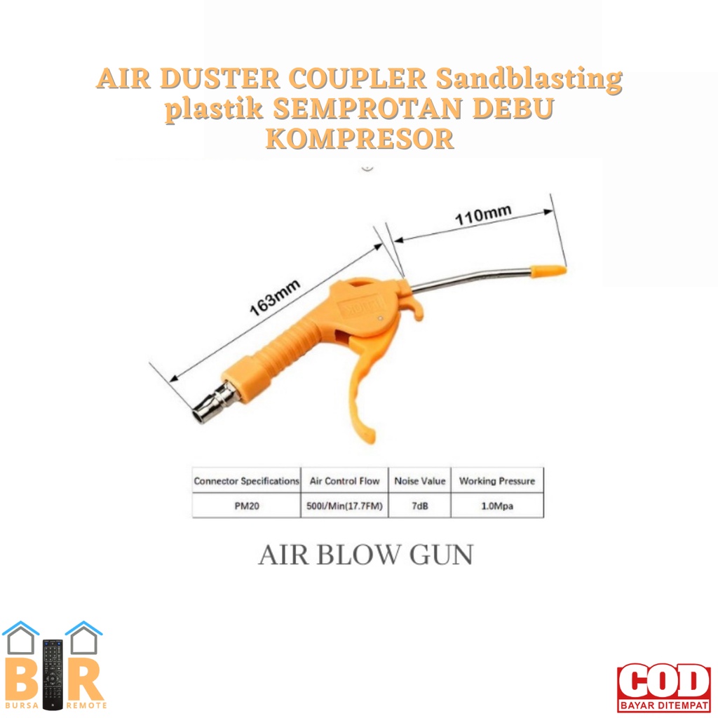 Air Duster Coupler Sandblasting plastik SEMPROTAN DEBU KOMPRESOR