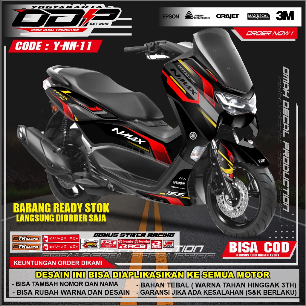 DECAL NMAX FULL BODY VARIASI AKSESORIS STIKER DEKAL STRIPING YAMAHA NEW NMAX 2020  STICKER MOTOR MOT