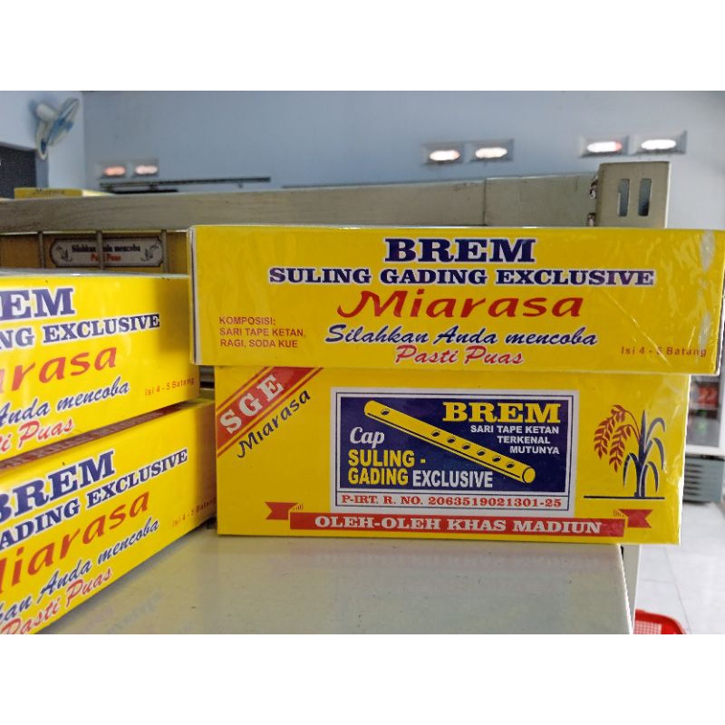 

BREM MADIUN Brem Suling Gading Asli brem Oleh Oleh madiun magetan brem suling Isi 5 Lempeng/Batang camilan enak cemilan ndeso asli original