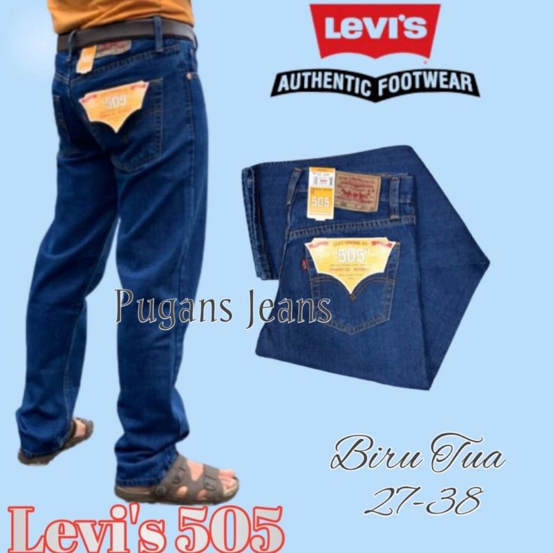 Celana Levis Standar Reguler Cowok Pria 505 BIOWASH