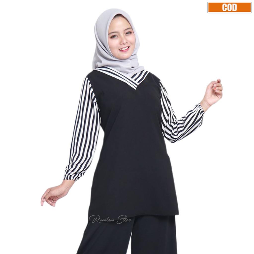 Atasan Muslim Wanita | Aulia Tunik Hitam