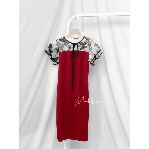 MDLV ~ 0982# CNY Jolene Bodycon Dress Wedges Import Dress Sexy Dress Korea Dress Premium Dress import Fashion Import