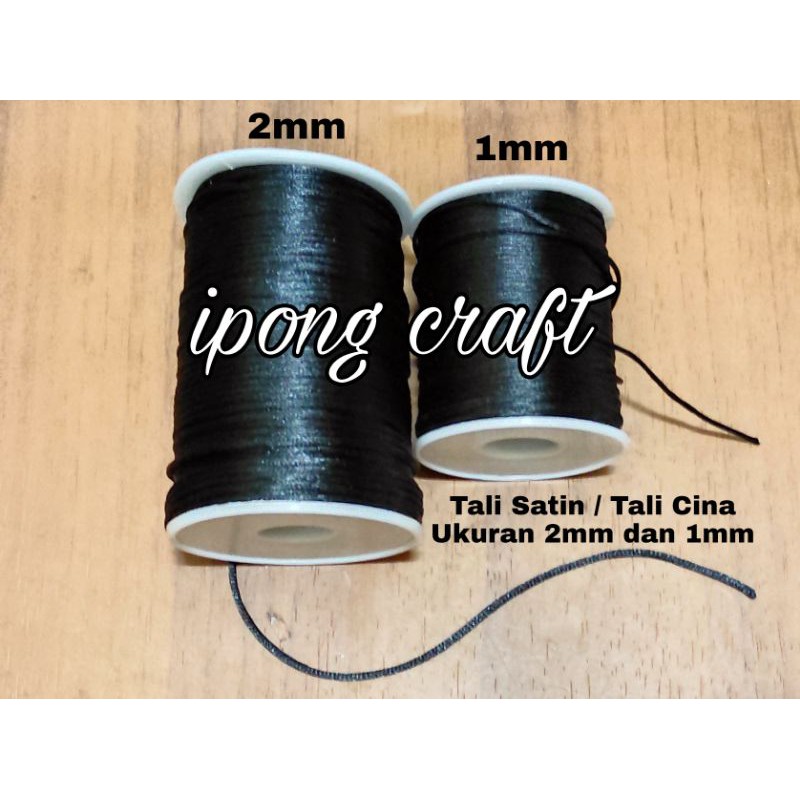 Tali Satin 2mm & 1mm Meteran /Tali Cina/ Tali Gelang Kalung /Tali Strap Masker /Tali Kancing