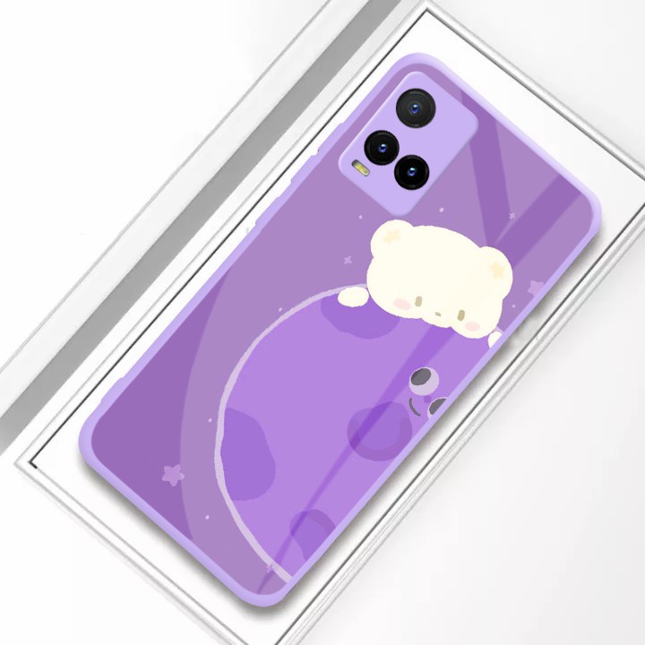[U40] Softcase Kaca Bezel Lilac Vivo Y21 Y21S - Softcase Mirror Vivo - Case Kaca Vivo -  Softcase Ka