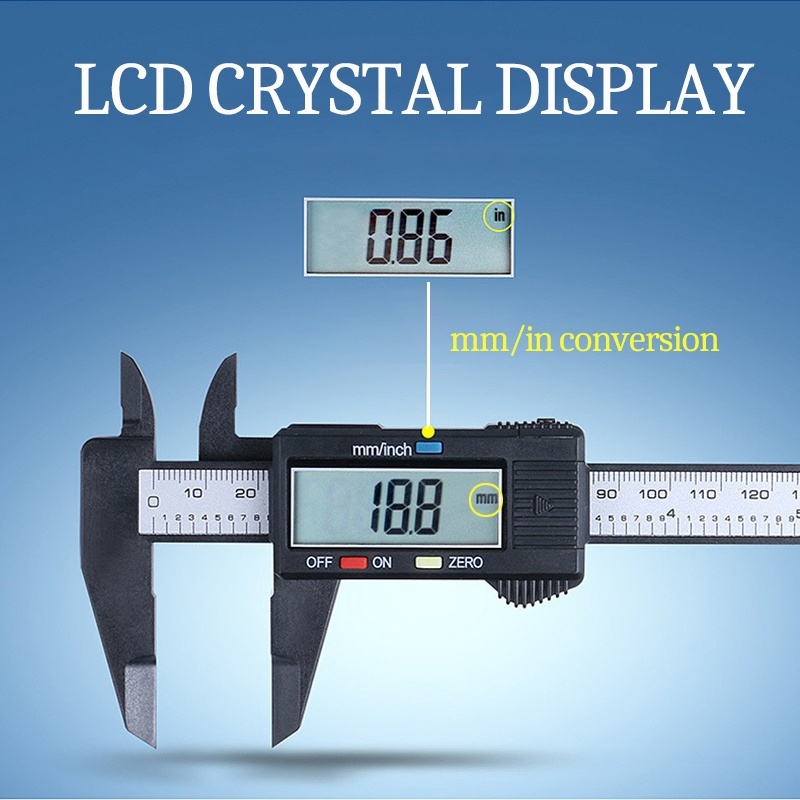 Electronic LCD Digital Display Vernier Caliper 0-150mm/0-100mm Plastic Micrometer Digital Caliper Measurement Tool