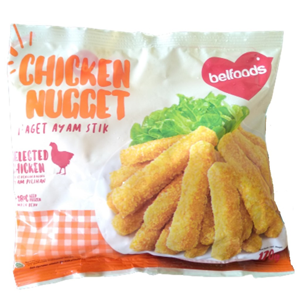 

Belfoods Chicken Nugget Stick Naget Ayam Stik 170 gr Belfood