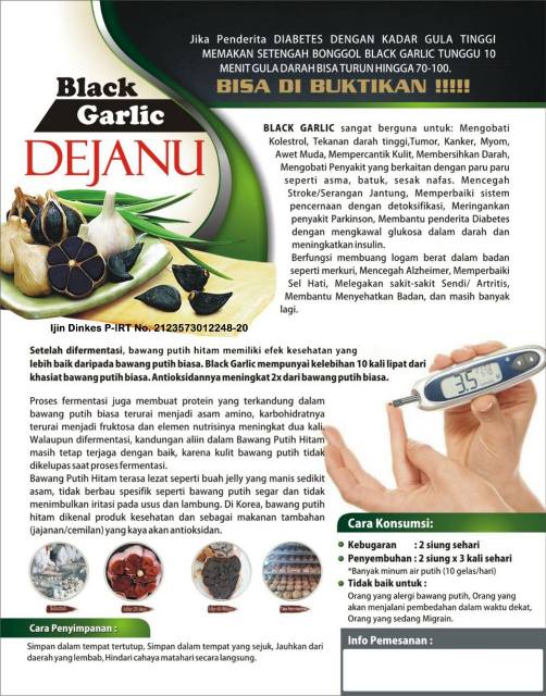 Black Garlic Bawang Hitam Kating Dejanu Obat Herbal Diabetes Alami Dan Penurun Kolesterol Shopee Indonesia