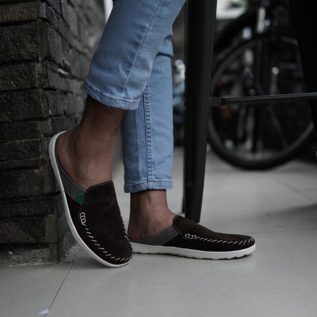 BISA COD!Sepatu Slip On Pria Kickers Stiching Murah Keren Sepatu Casual Branded Pria Mocassin Santai