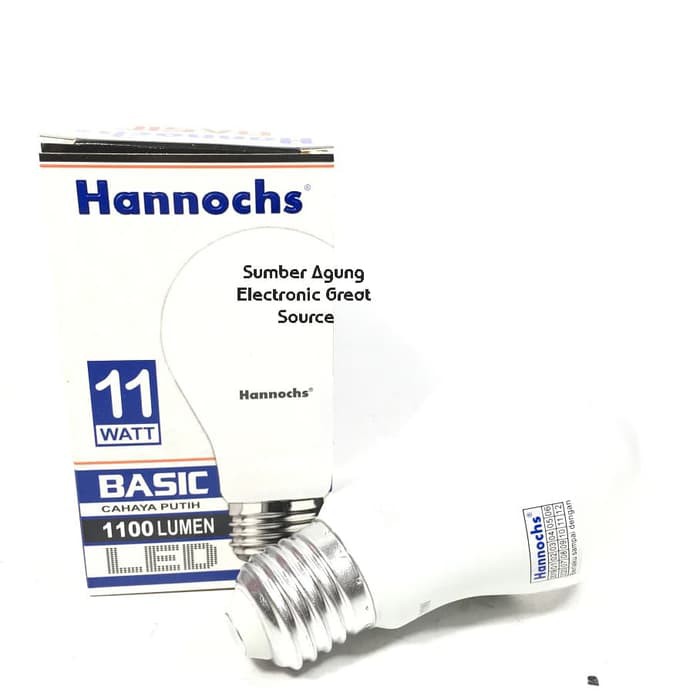 Lampu LED Hannochs 11 Watt 11W Basic Cahaya Putih erang 1100 Lumen