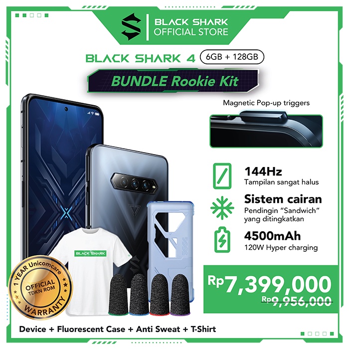 Black Shark 4 6GB+128GB | 5G Gaming Phone | Blackshark 4 Smart Phone-Rookie Kit