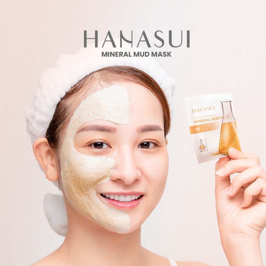 HANASUI MINERAL MUD MASK - MASKER WAJAH HANASUI - MASKER LUMPUR - MASKER MUKA