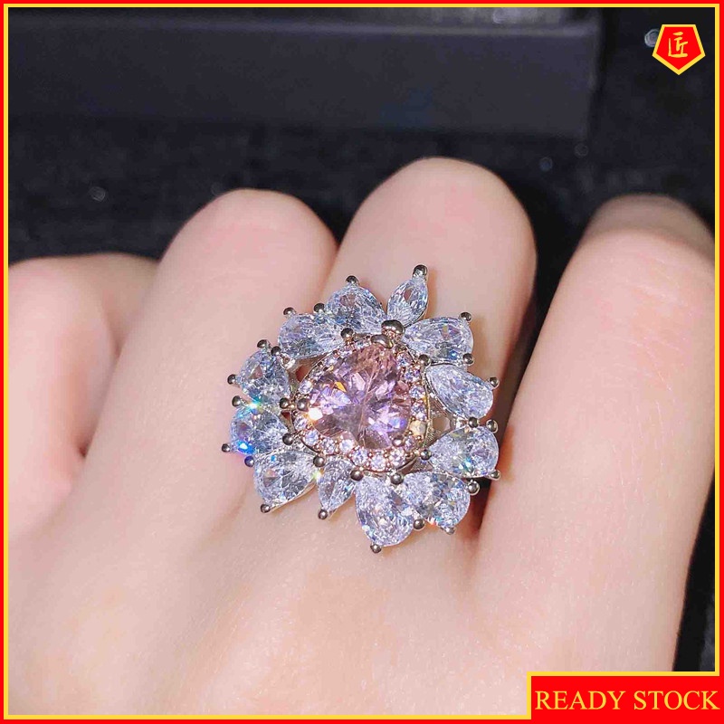 [Ready Stock]Love Heart-Shaped Natural Pink Diamond Ring