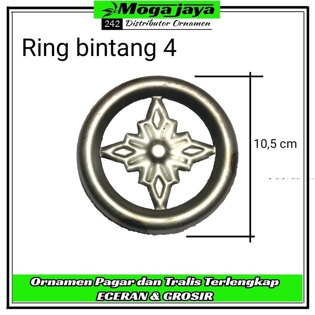 Ring bintang ornamen pagar tralis besi plat