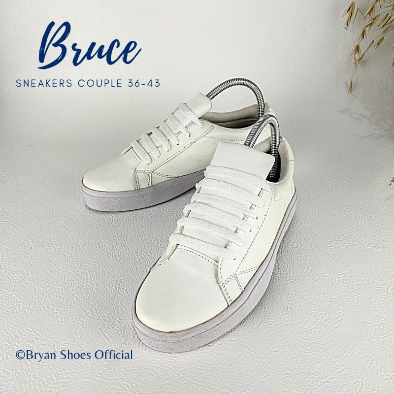 Bryan Calleb Sneakers Couple Tali Putih Polos Kuliah Kerja Sekolah Sepatu Kets Pria Wanita Unisex 36-40 41 42 43 Jumbo Bigsize Oversize