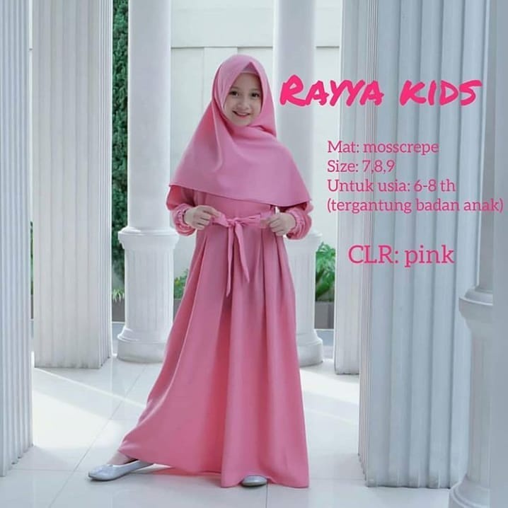 RAYYA KIDS BO KF 6 - 8 Tahun MOSSCRAPE Dapat GAMIS ANAK + KHIMAR/HIJAB MODEL KEKINIAN, TRENDY , MODIS DAN SIMPLE KIDSS  BAJU TERBARU  2022