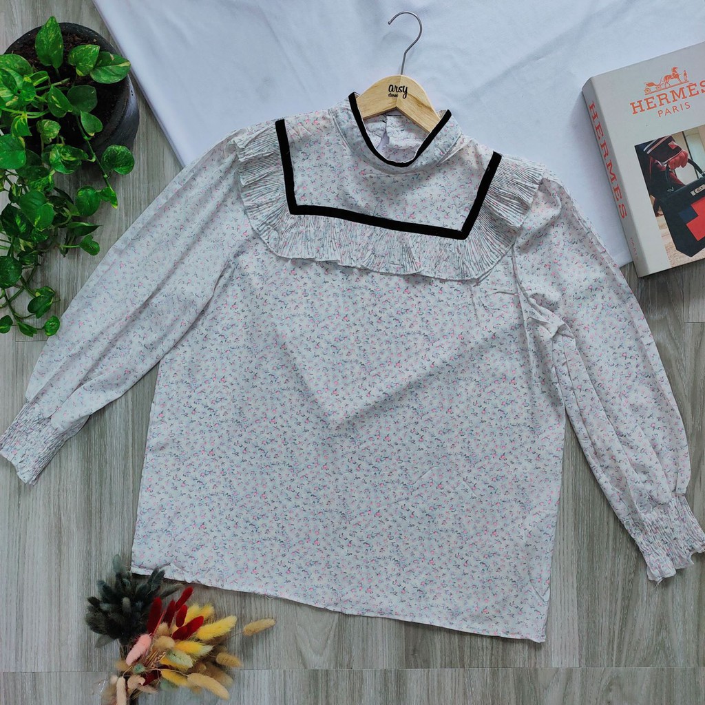 ARSY STORES | Blouse Wanita Korea Jumbo Balon Hitam Putih Korea - Nadian Blouse Korean Style-4