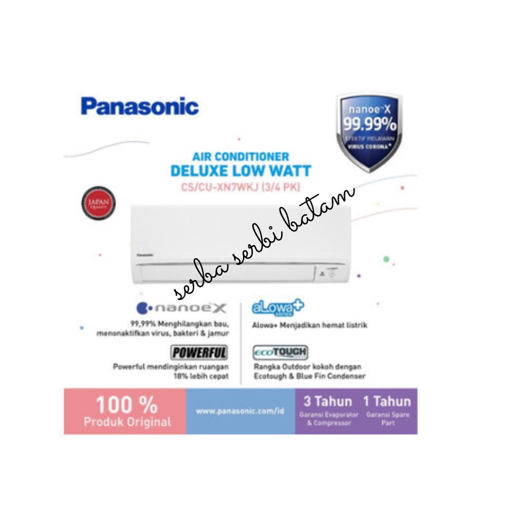 AC Panasonic CS/CU - XN7WKJ - Deluxe aLowa 3/4 PK - R32 BATAM