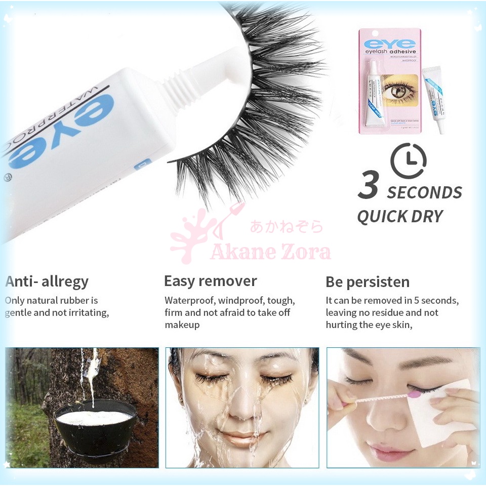 Akane Zora Lem Bulu Mata Tidak Ada Iritasi Lem for Bulu Mata Palsu Bulu Mata Eyelash Extension Lem Bulu Mata Expert Premium Lem Eyelash Extension Bening Dan Hitam for Bulu Mata Palsu Natural Make Over