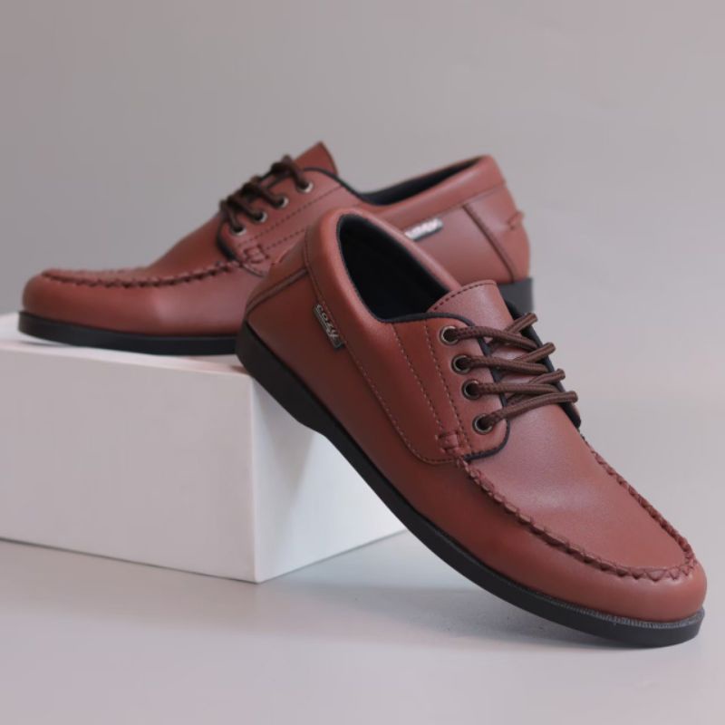 Xshoesbdg.id x Monza Sepatu Formal Pria Pantofel Hitam Kerja Santai Kondangan Main Hitam Coklat