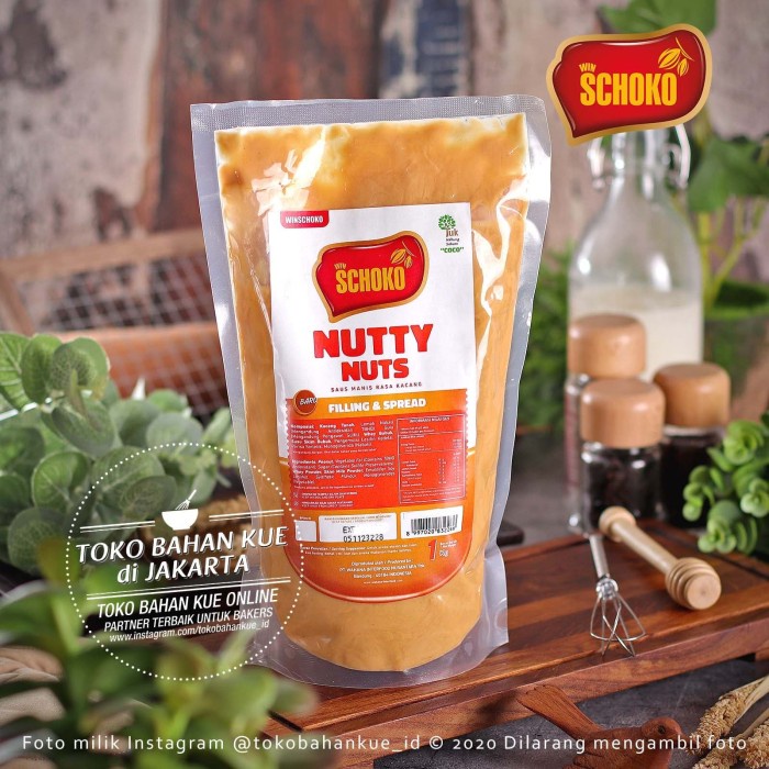 

Schoko NUTTY NUTS Filling 1kg Selai Peanut Butter Kacang Premium Rasa