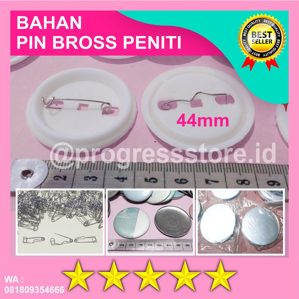 Jual Bahan Baku Pin Bros / Pin Peniti / Pin Bulat / Bros Bulat Ukuran ...