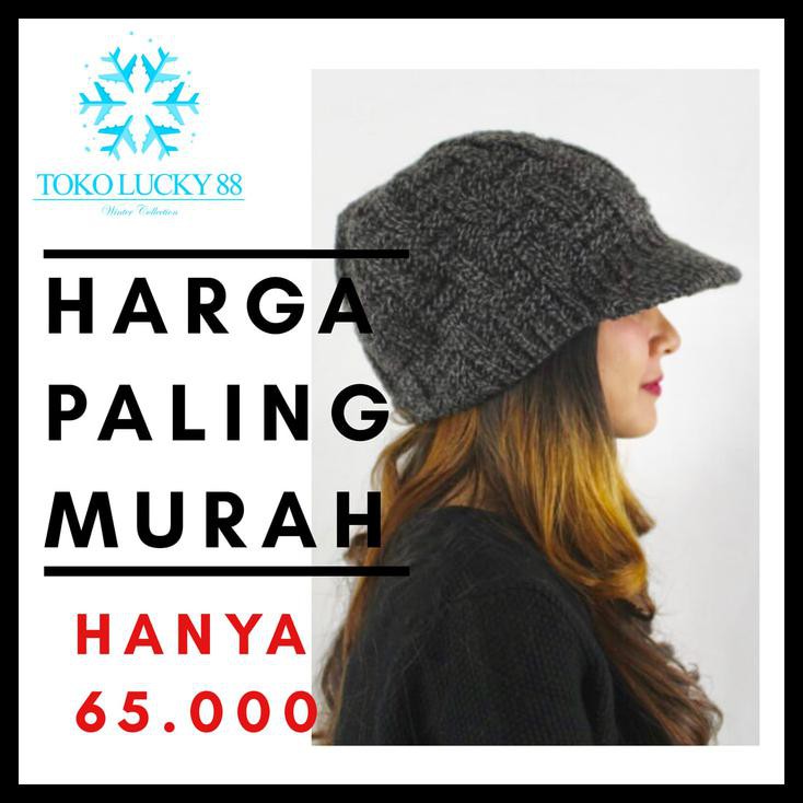 Topi Kupluk Cap Rajut Wool Hat Plaited Cap