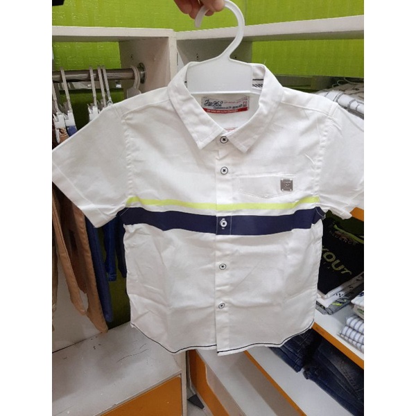 jSP 962 Baju kemeja Hem Anak Laki Lengan Pendek Cotton usia 12-36 Bulan Original