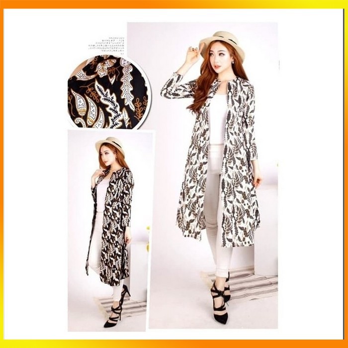 MS - Cardigan batik wanita muslim bahan katun stretch NG140