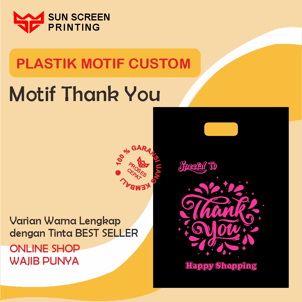 Kantong Plastik Olshop Custom Motif Thank You