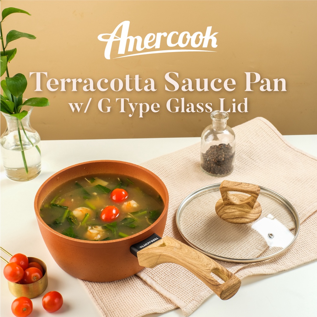 Amercook Panci Susu Anti Lengket 18 cm Terracotta Series