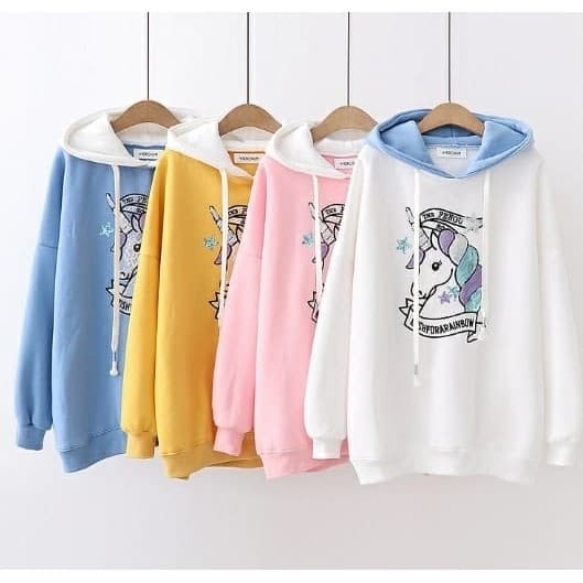 Hoodie Anak Remaja Unicorn Kombi | Sweater Anak Cewek | Outerwear Anak | Baju Atasan Anak Perempuan