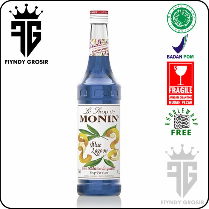 

BLUE CURACAO/LAGOON SYRUP 700ml merk MONIN / Sirup /Cafe/ Monin /Kedai