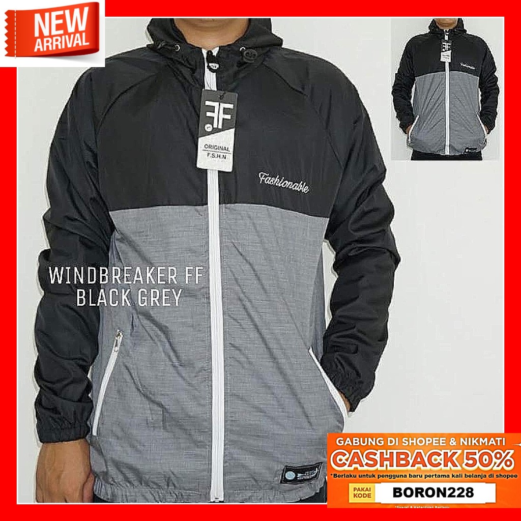 Jaket Parasut Pria Windbreaker Anti Angin Original Distro