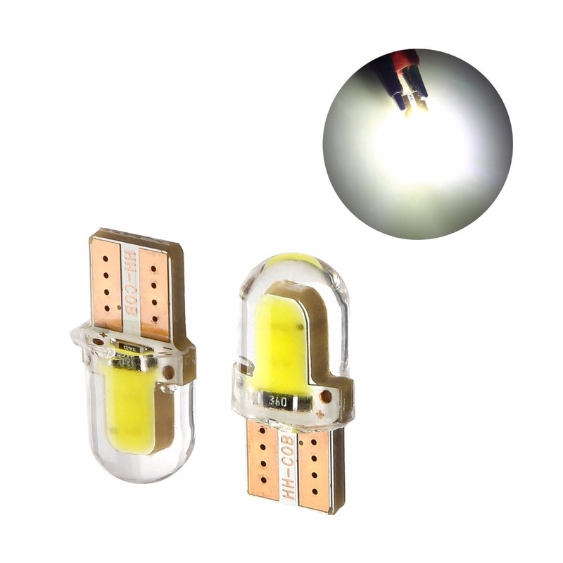 10Pcs Lampu LED Canbus COB T10 194 168 W5W Bahan Silica Gel untuk Plat Nomor Mobil