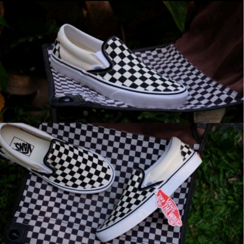 Sepatu Vans slip on Catur sepatu sneakers pria dan wanita