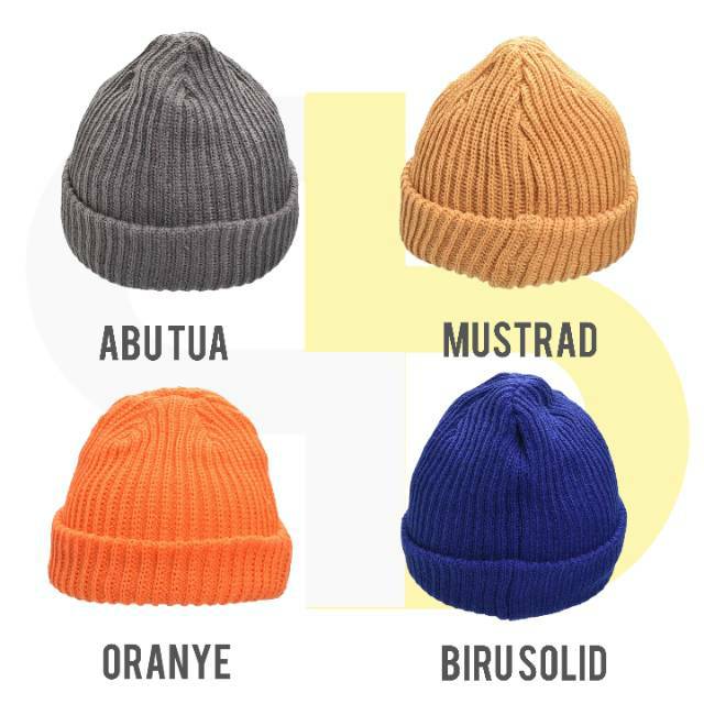 Kupluk Polos Beanie hat Pendek Tebal short Beanie Polos Pria dan Wanita