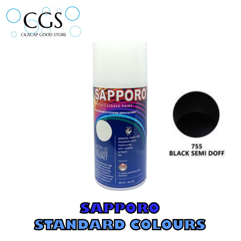 Sapporo BLACK SEMI DOFF - sapporo hitam doff - sapporo black doff - sapporo 755 - pilok sapporo hita
