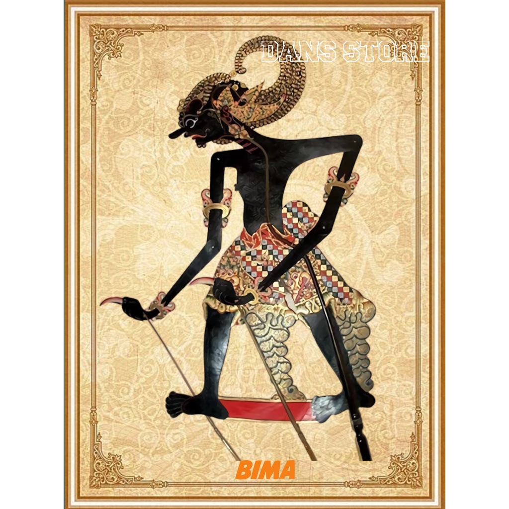 Jual Poster Wayang Kulit Bima Hiasan Dinding Sebagai Pajangan Atau Wall