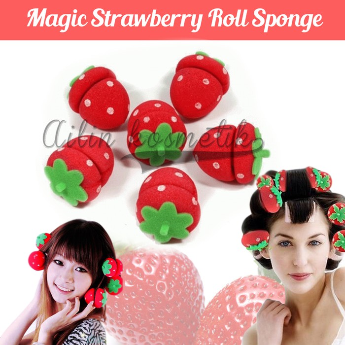 PROMO HOT - MAGIC STRAWBERRY ROLL SPONGE HAIR CURLER ROLLER