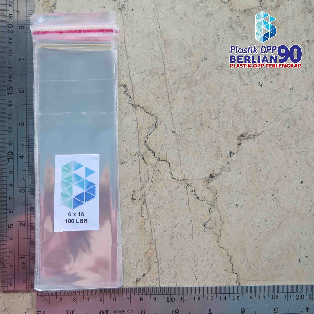 6X18 CM PLASTIK OPP (SEAL/LEM) TEBAL 20 MIC ASLI / PLASTIK KEMASAN BENING LEM BUNGKUD PENA BOLPOINT 