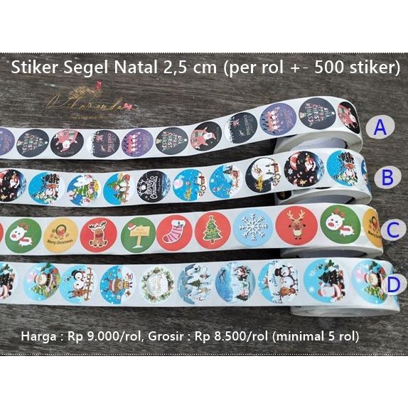

DISKON NATL-307 : STIKER SEGEL NATAL 2,5 CM (PER ROL +- 500 STIKER) ORIGINAL