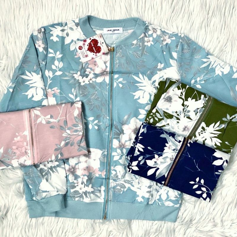 JAKET KAOS BUNGA PUTIH - IMPORT KOREA - FIT S TO XL - TIPPIT TIP (BISA COD)-2