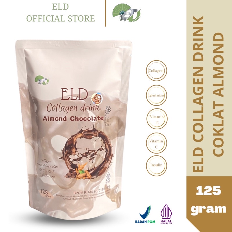 ELD COLLAGEN DRINK 250 GRAM ORIGINAL ALMOND CHOCOLATE RASPBERRY DAN STRAWBERRY DNA SALMON MINUMAN COLAGEN PEMUTIH PELANGSING DETOX DIET