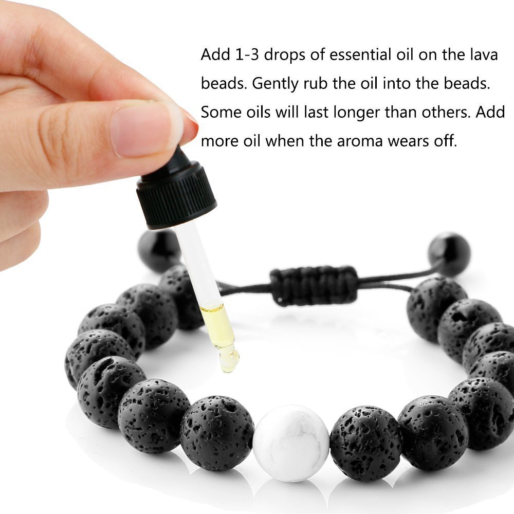 Gelang Meditasi Energi Lava Hitam Shambala