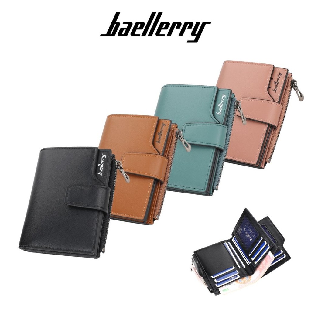 DOMPET WANITA BAELLERRY ORIGINAL LIPAT KULIT KECIL EZANA PENDEK SLOT KARTU IMPORT BATAM MURAH KOREA