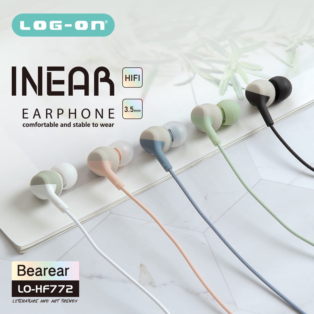 LOG ON HANDSFREE/HEADSET/EARPHONE STEREO IN EAR LO-HF772 BEAREAR